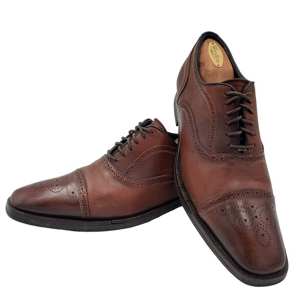 To Boot New York Italy Men 8.5 Antiqued Brown Leather Dress Shoes Cap-toe Oxford main image 5